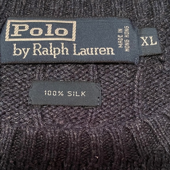 Polo by Ralph Lauren Navy Cable Knit Crewneck Sweater - Picture 2 of 3
